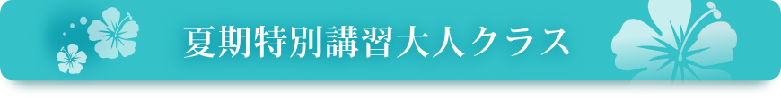 夏期特別講習大人クラス 夏期特別講習大人クラス